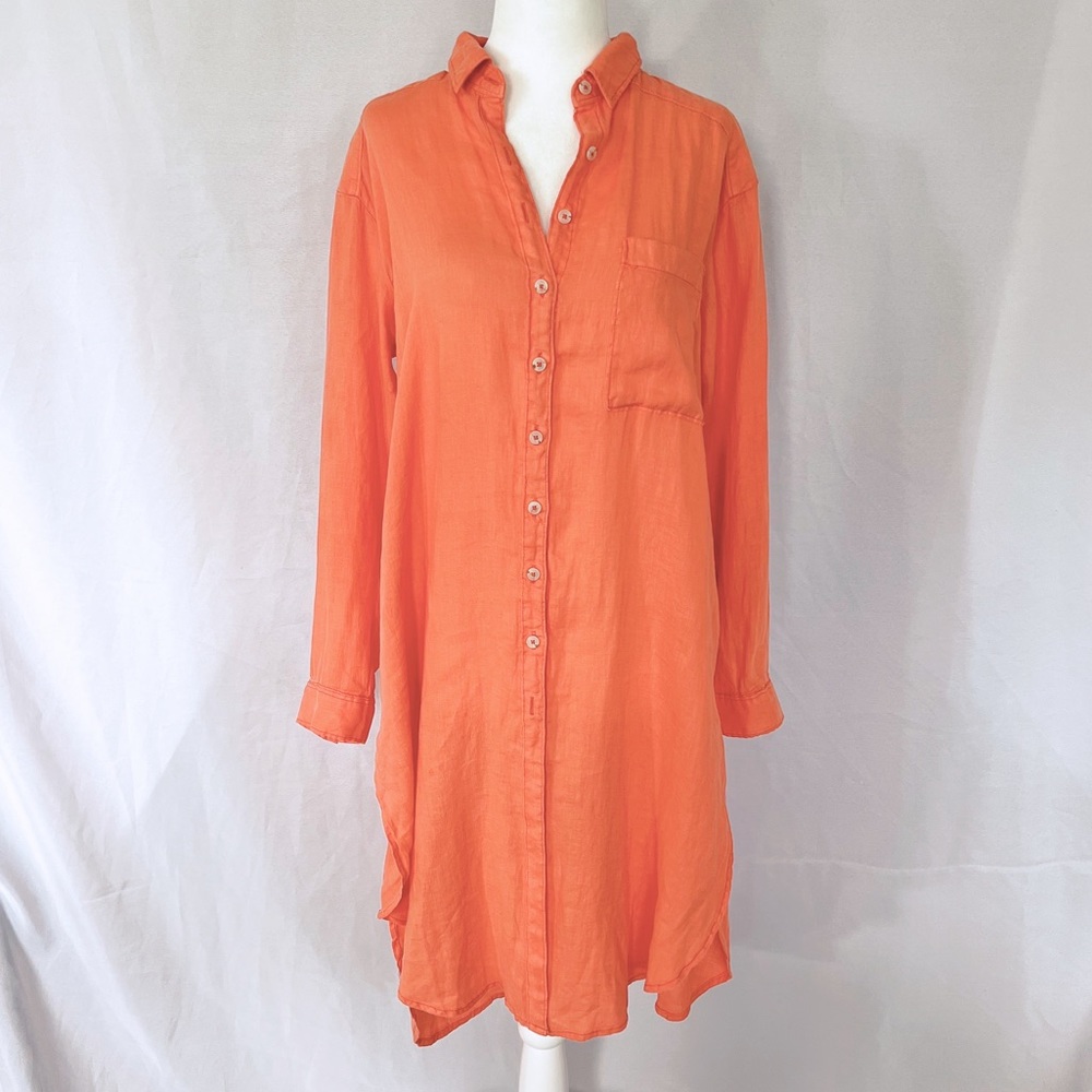 Relaxed Buttondown Linen Tunic Xs - image 3